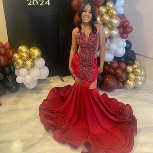 Elegant Red Evening Gown / Prom Dress